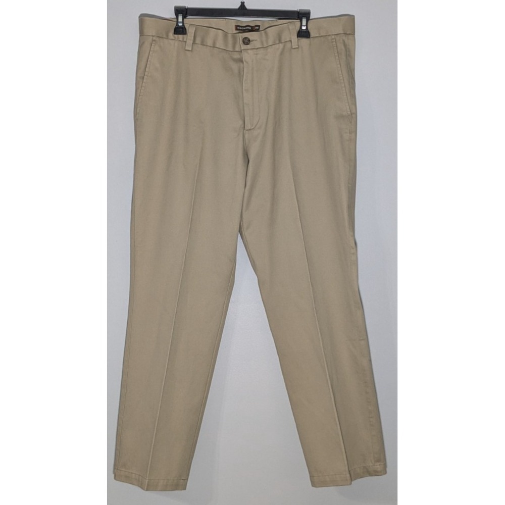 Dockers Signature Khakis Pants Tan 38x30 Flat Front Straight Fit D2 $58 NWT